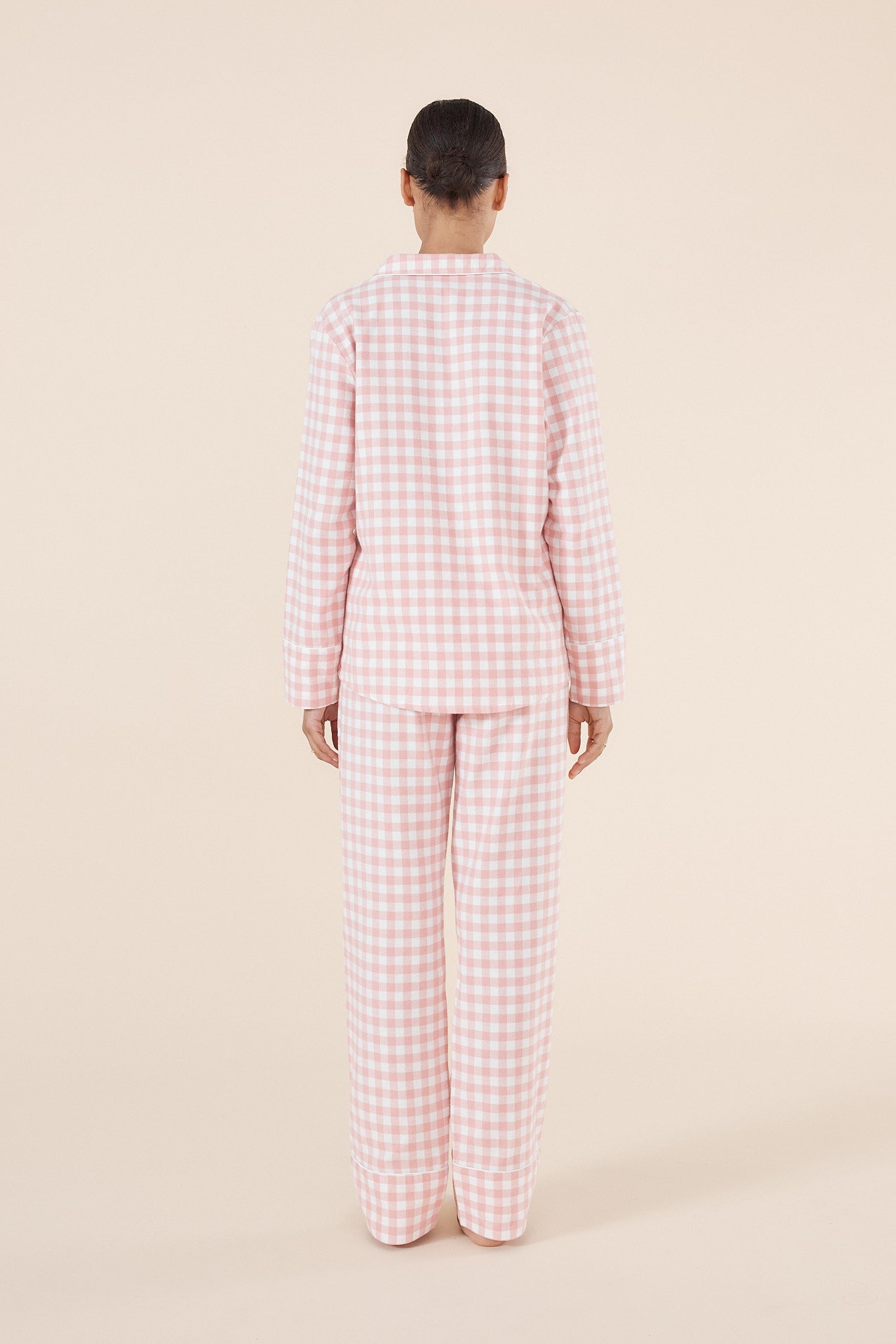 Juliette Brushed Cotton PJ Set - Pink Gingham