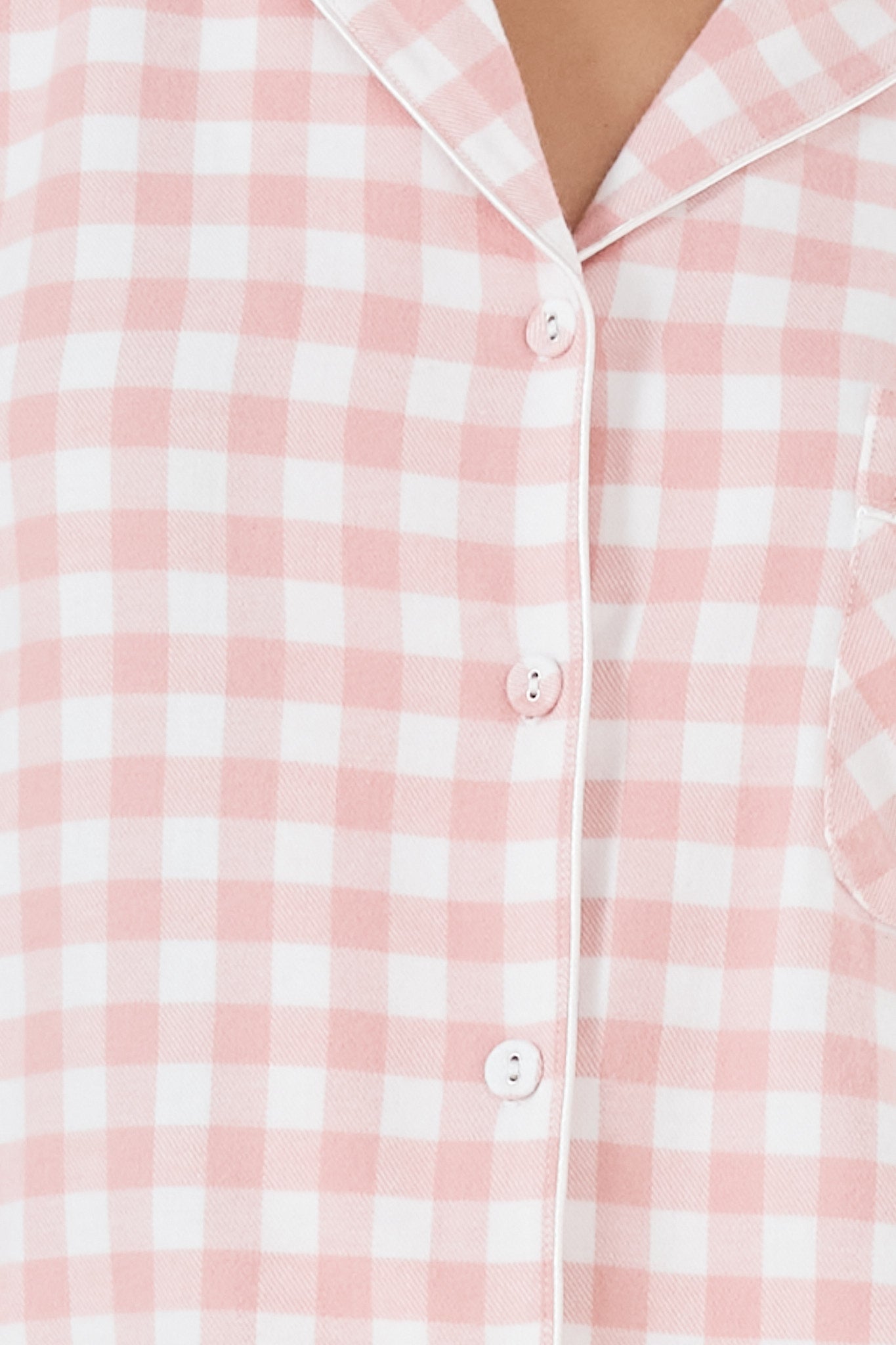 Juliette Brushed Cotton PJ Set - Pink Gingham