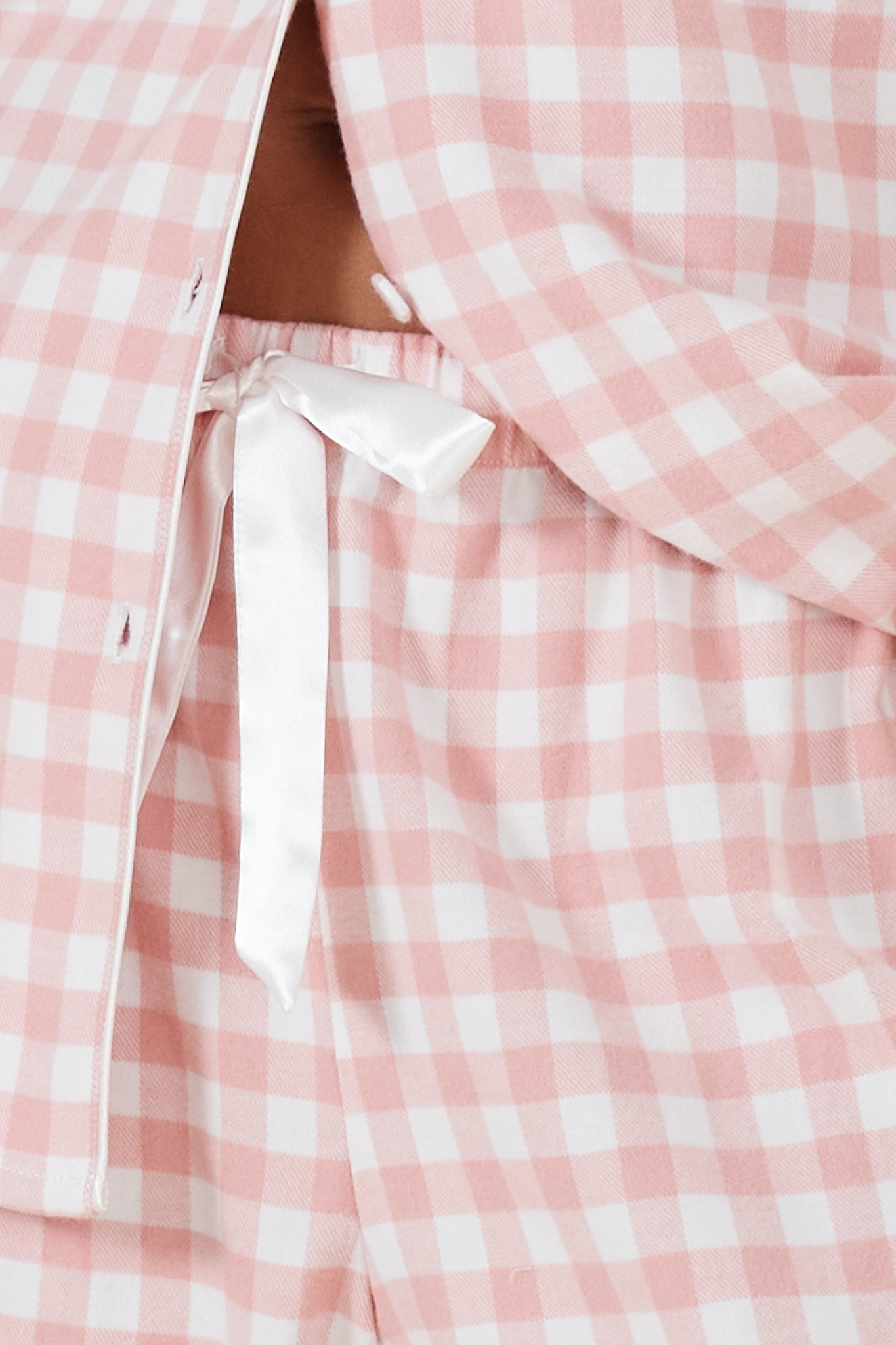 Juliette Brushed Cotton PJ Set - Pink Gingham