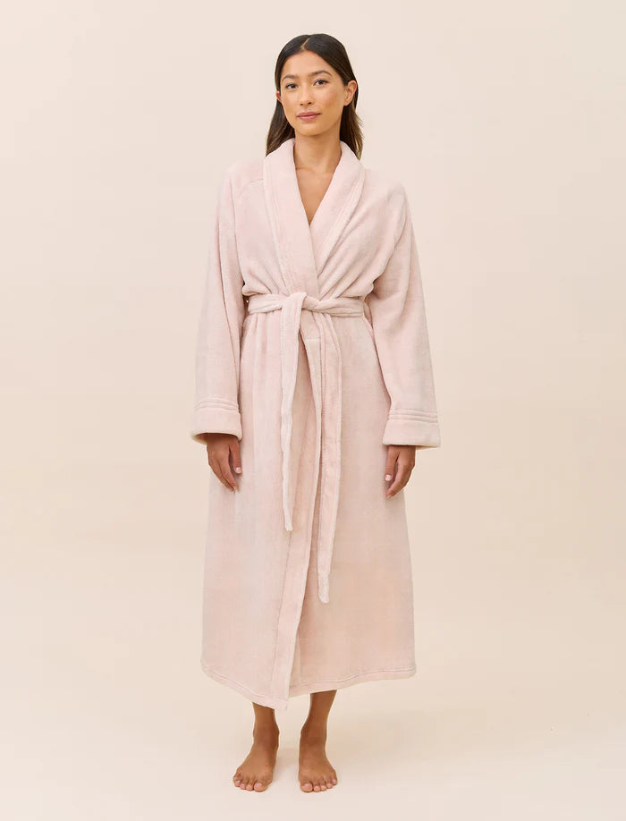 Long Plush Robe - Rose