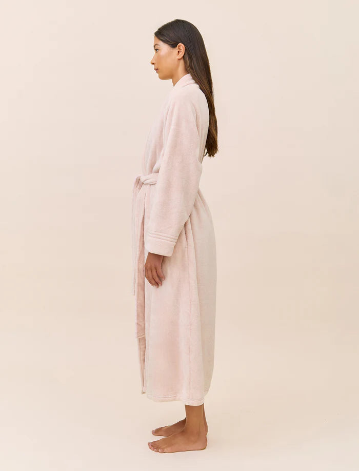 Long Plush Robe - Rose