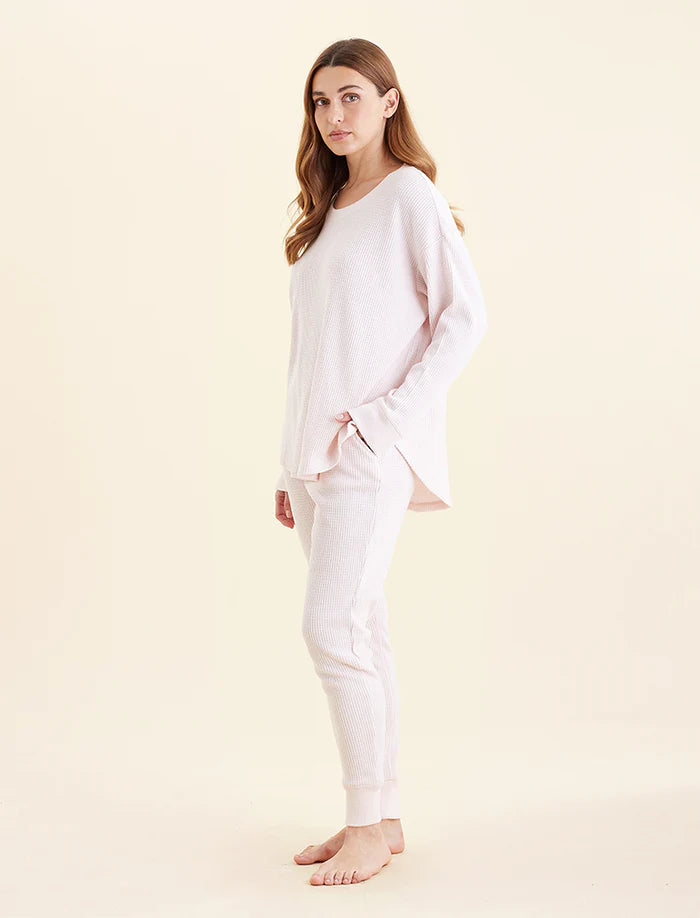 Super Soft Waffle Long Sleeve Relaxed Top - Rose