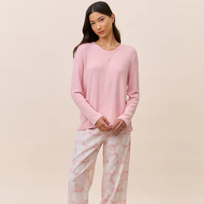 Snowball Cosy Organic Cotton Full Length Pant & Feather Soft Top - Rose