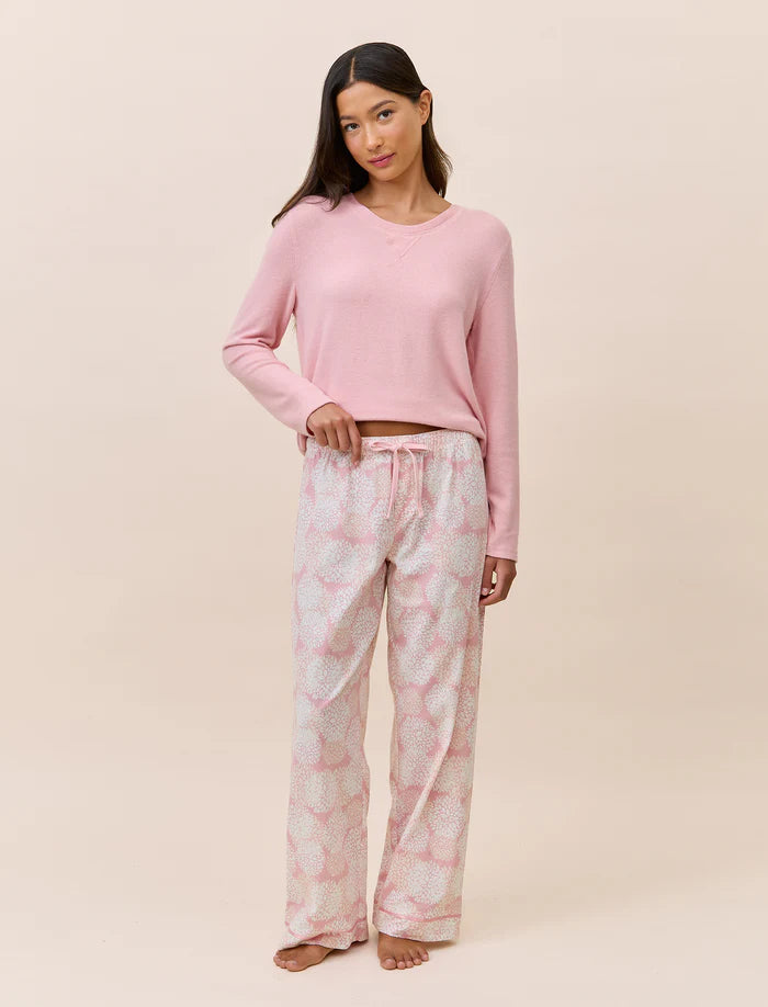 Snowball Cosy Organic Cotton Full Length Pant & Feather Soft Top - Rose