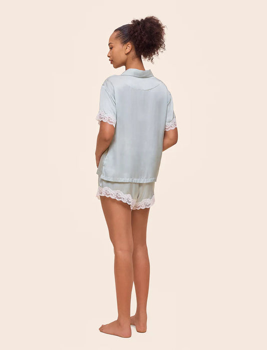 Annabelle Satin Boxer PJ Set - Sage