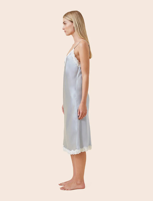 Annabelle Satin Lace Nightie - Sage