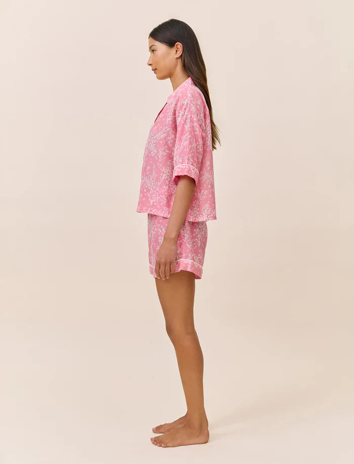 Cheri Blossom Boxer PJ Set - Pink Lemonade