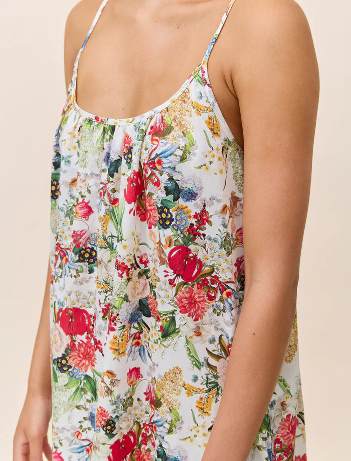 Holly Strappy Nightie - White Floral