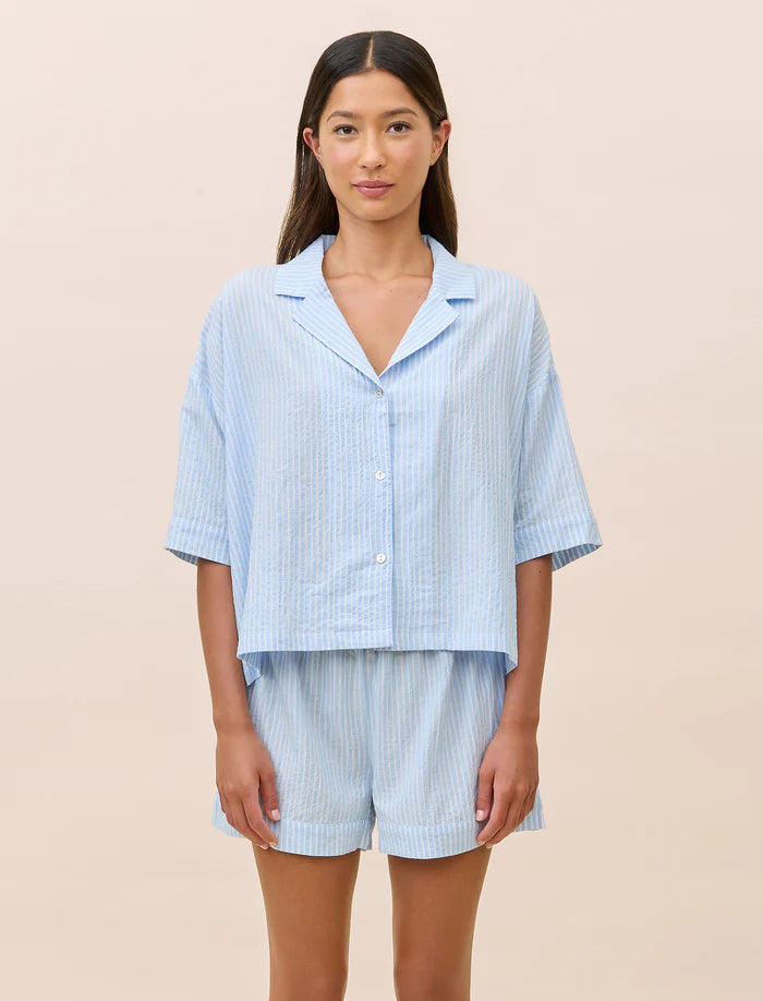 Sabrina Stripe PJ Set - Bluebell