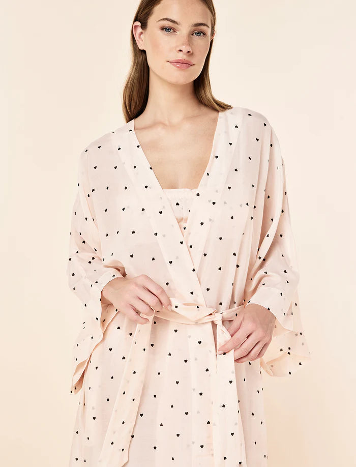Maxi Kimono Robe - Rosewater Hearts