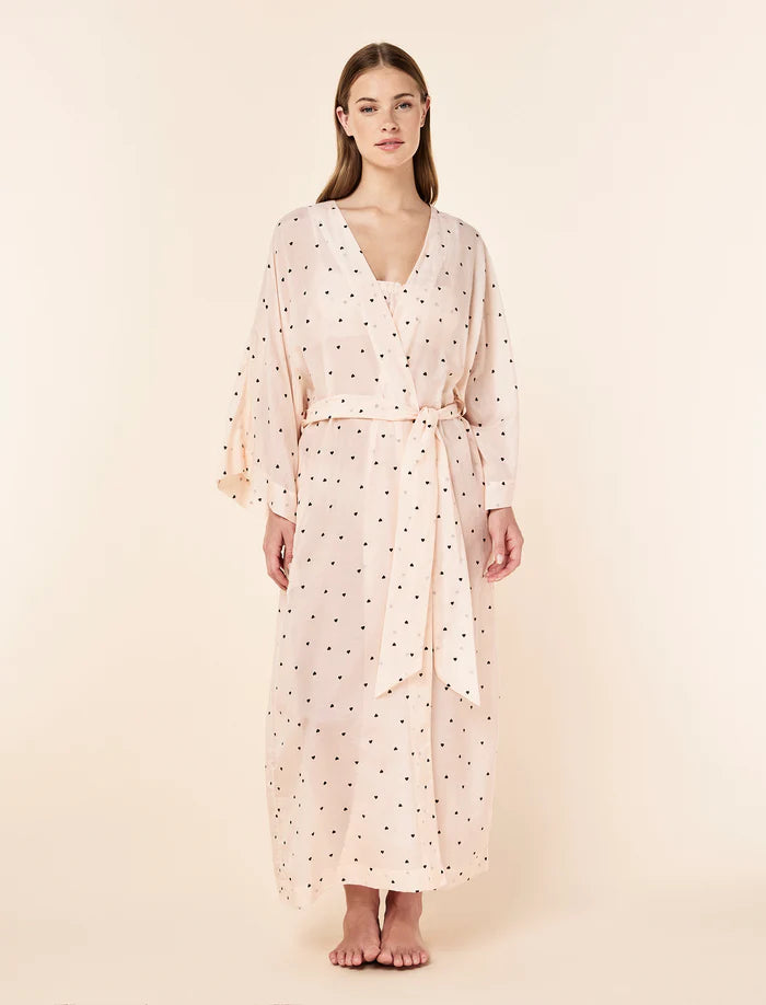 Maxi Kimono Robe - Rosewater Hearts