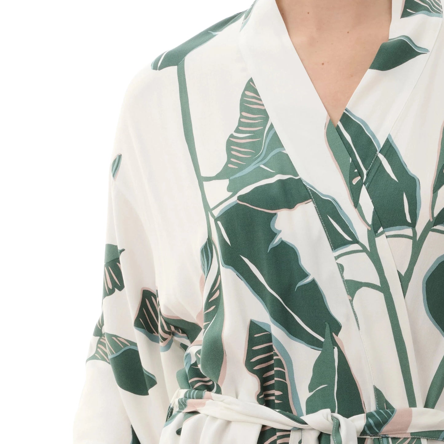 Romy Mid-Length Robe - Tropical Leaves