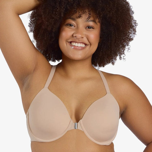 Luna Front Close Padded UW T-Shirt Bra - Nude