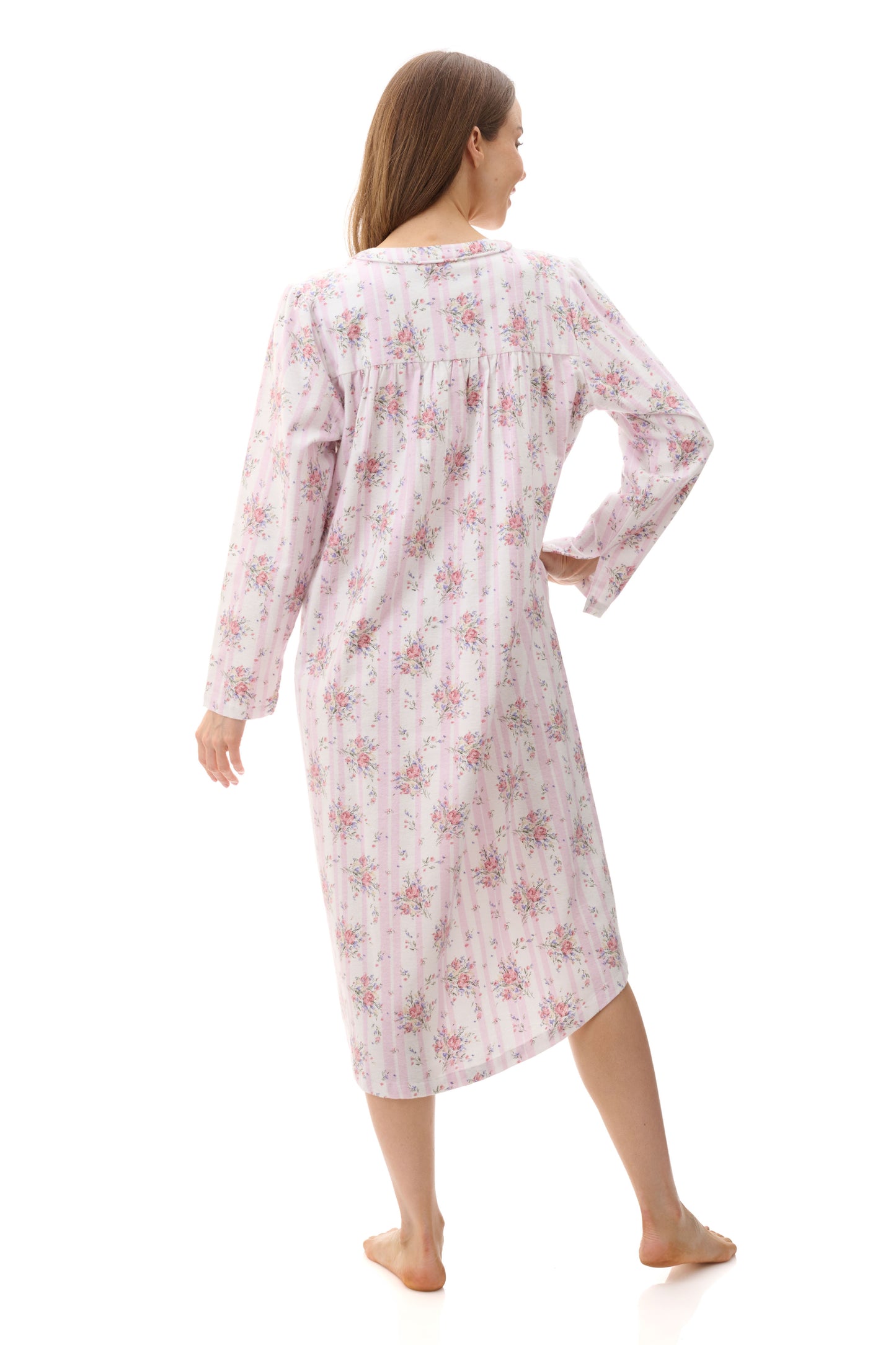 Beth Mid Length Cotton Flannelette Nightie