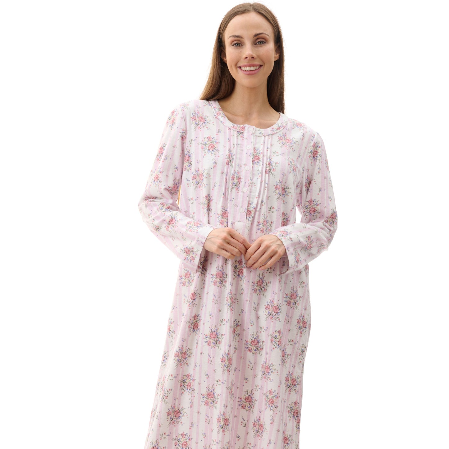 Beth Mid Length Cotton Flannelette Nightie