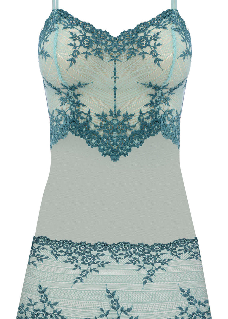 Embrace Lace Chemise - Eggshell/Brittany Blue