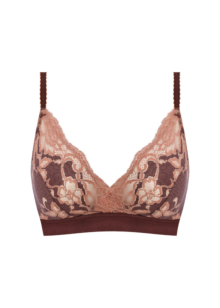 Florilege Wirefree Bralette - Chocolate Burlwood