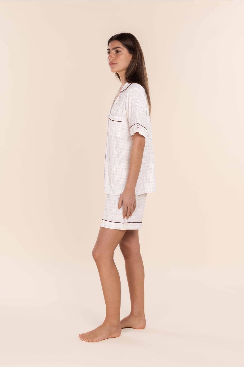 Bamboo Pyjama Set - Penelope Geo Pink