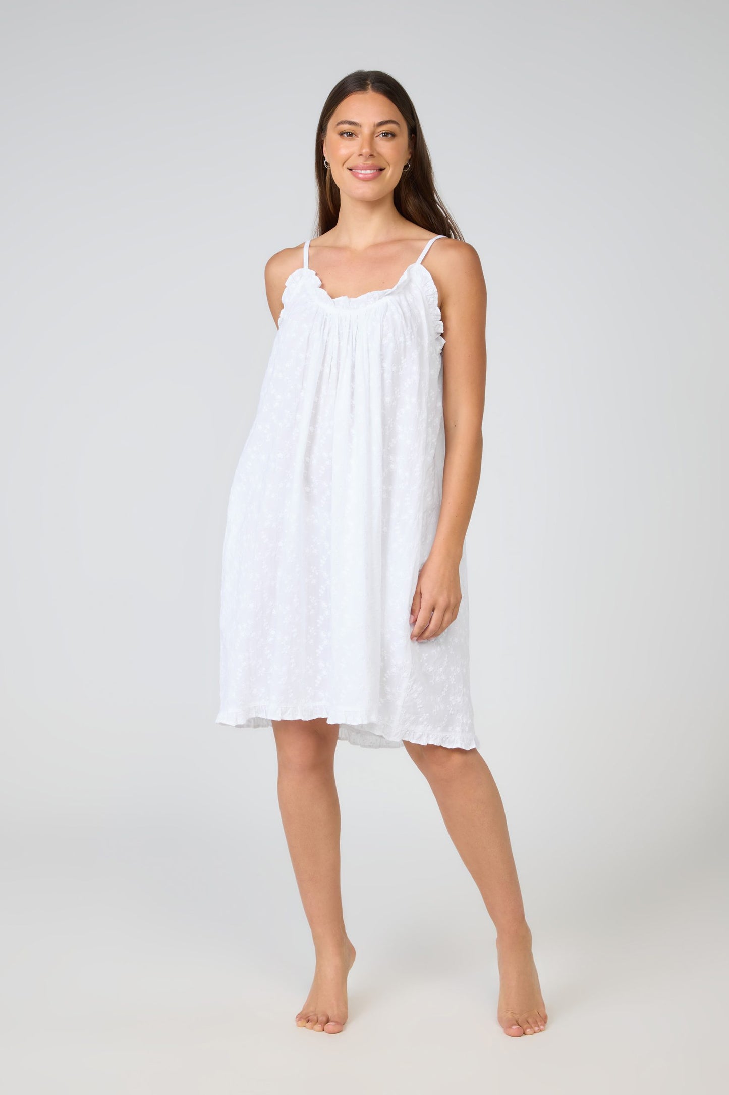 Cotton Embroidered Slip Nightie