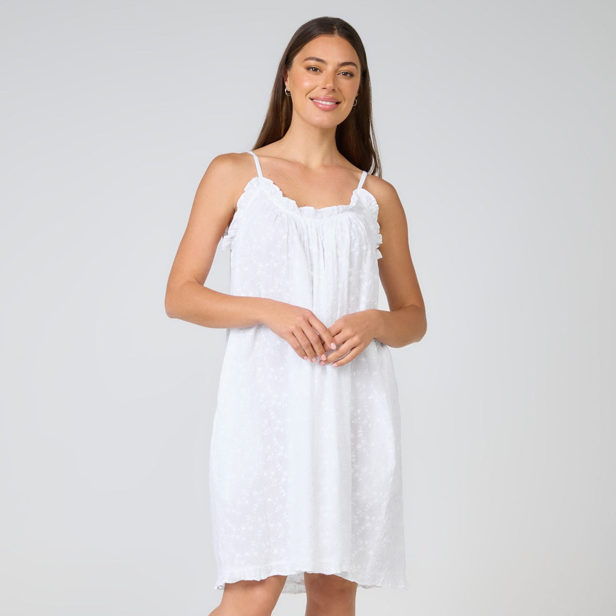 Cotton Embroidered Slip Nightie