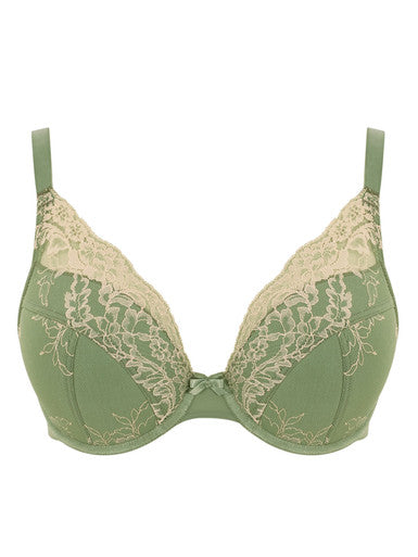 Ana Padded Plunge Underwire Bra - Sage/Sand