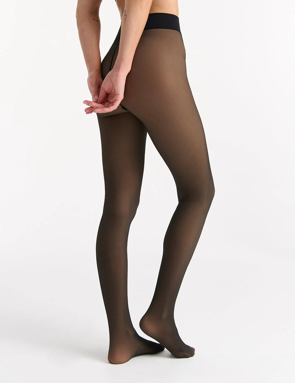 Sheer Fleece Lined Opaque Tights