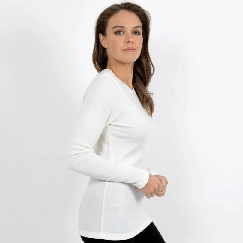 Pure Merino Wool Thermal Top - Ivory
