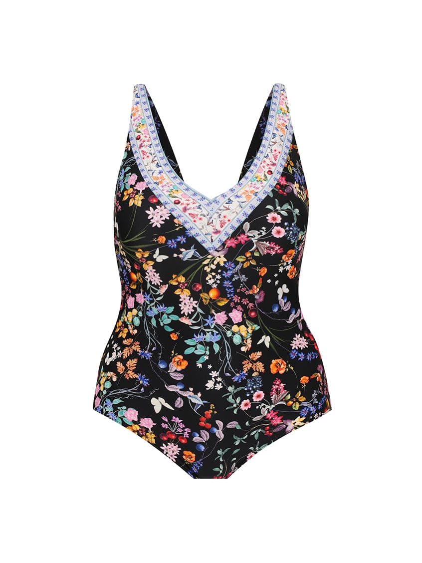 V Neck Underwire One Piece in Madeira