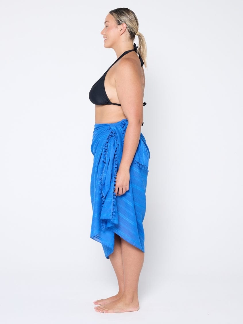 Cotton Sarong in Cobalt Blue