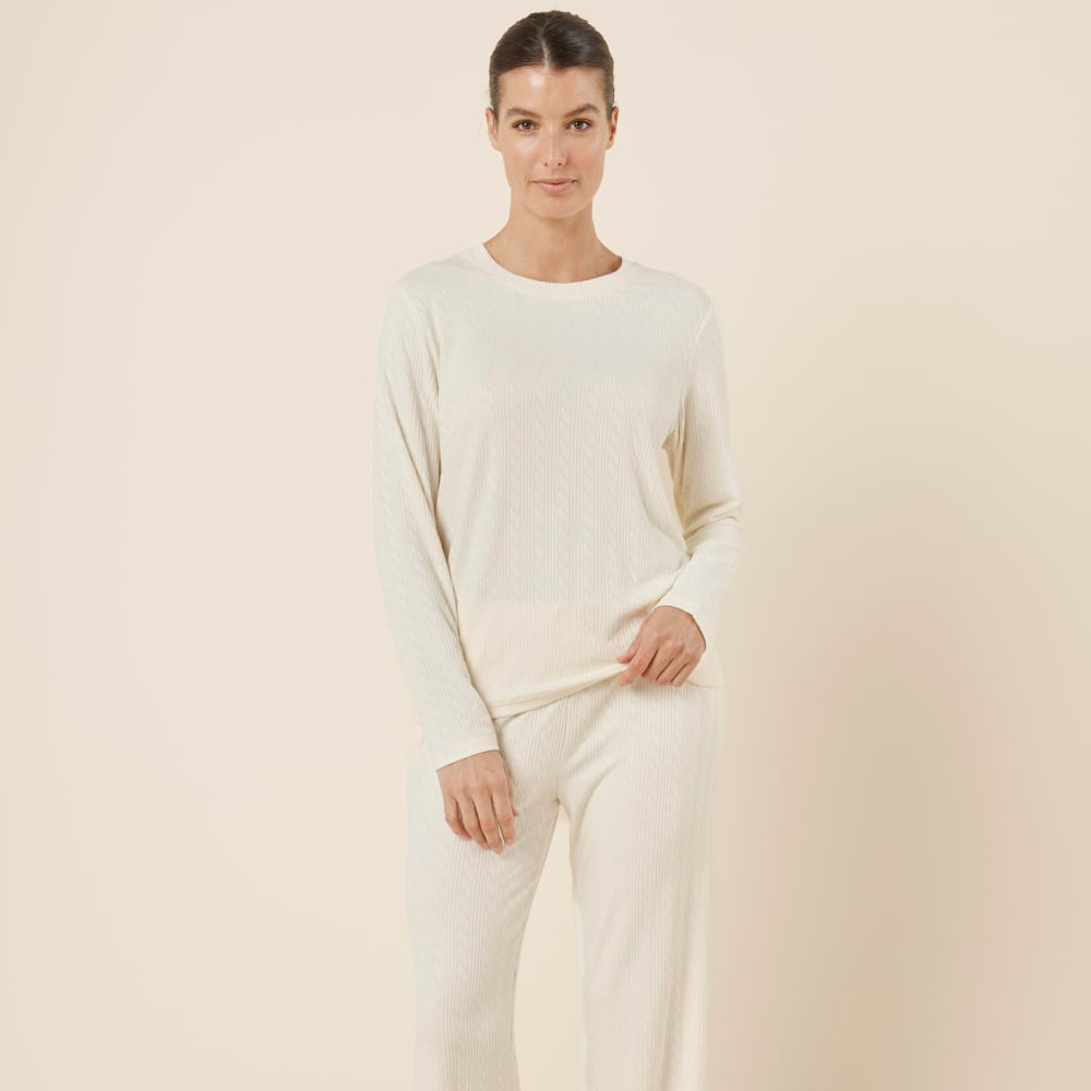 Ellie Velour Cable Knit Set