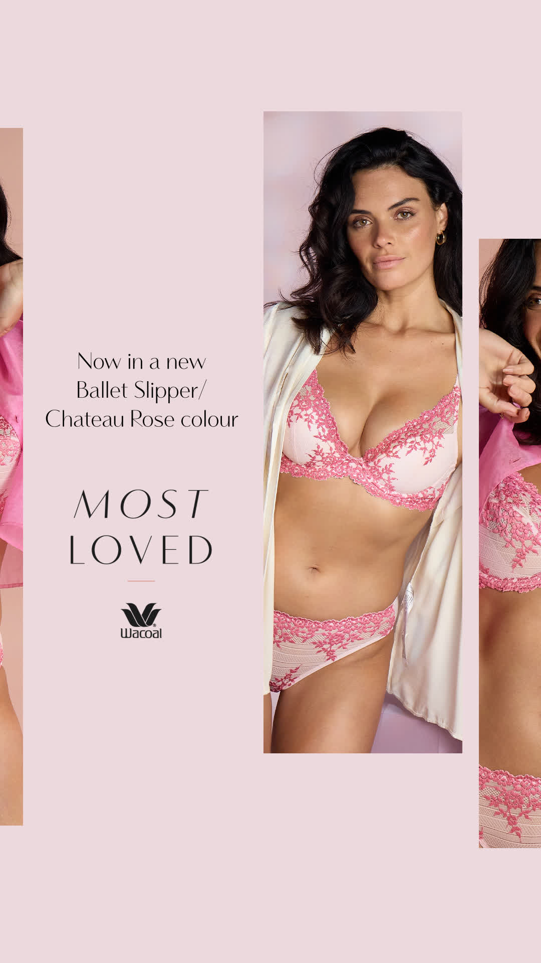 Embrace Lace Underwire Plunge Bra - Ballet Slipper/Chateau Rose