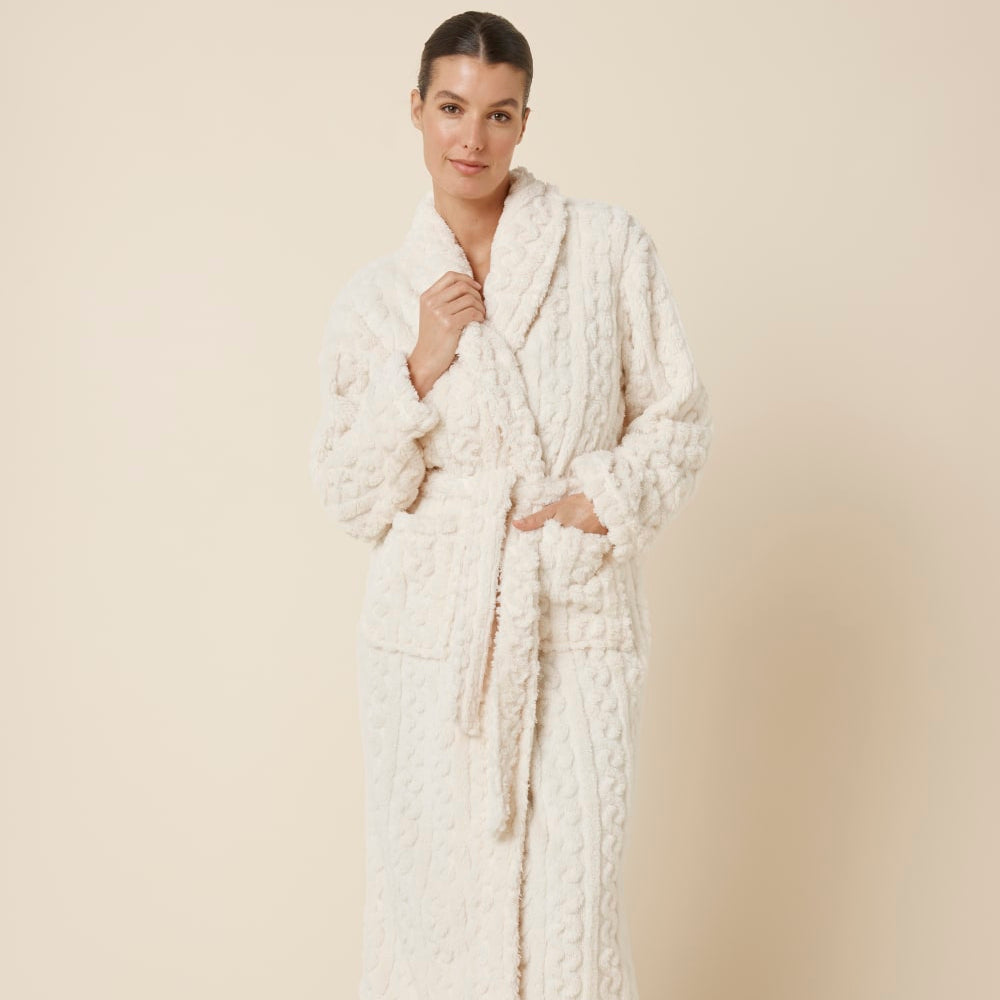 Gabriella Textured Plush Long Robe