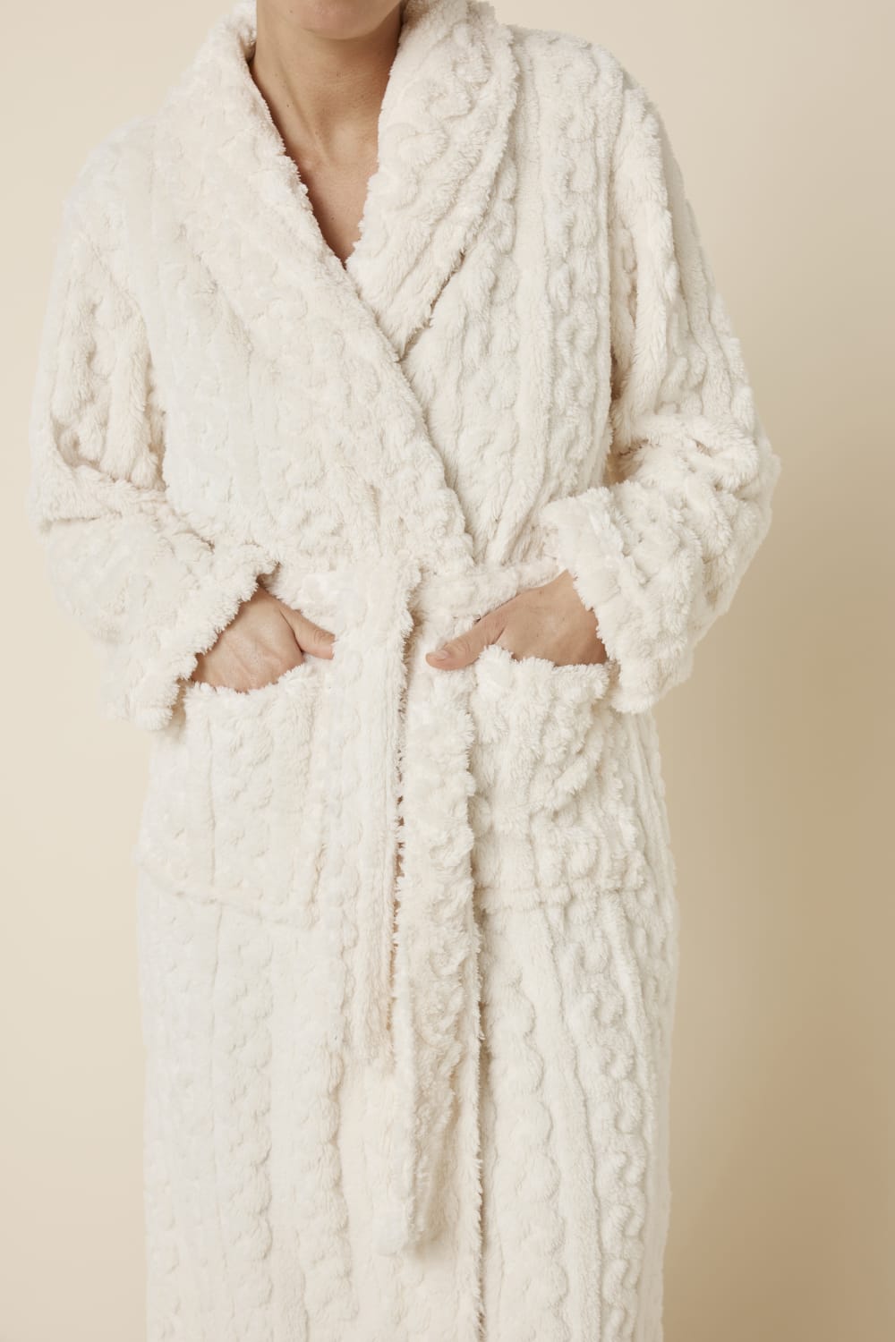Gabriella Textured Plush Long Robe