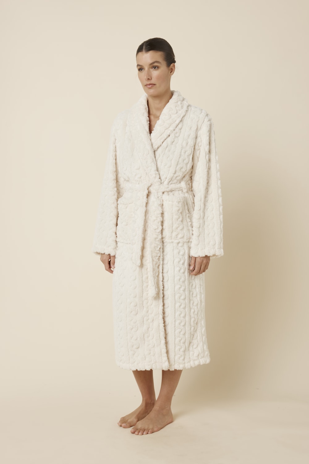 Gabriella Textured Plush Long Robe