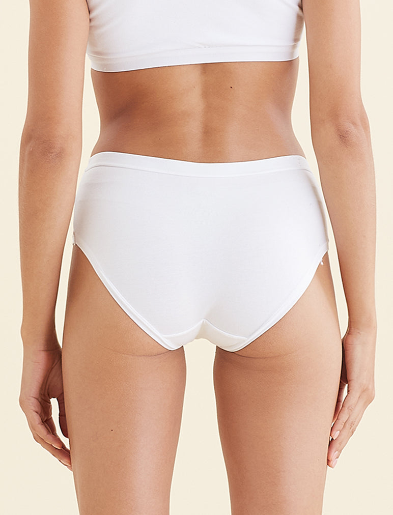 Emily Mid-Rise Hipster Sleep Brief - White