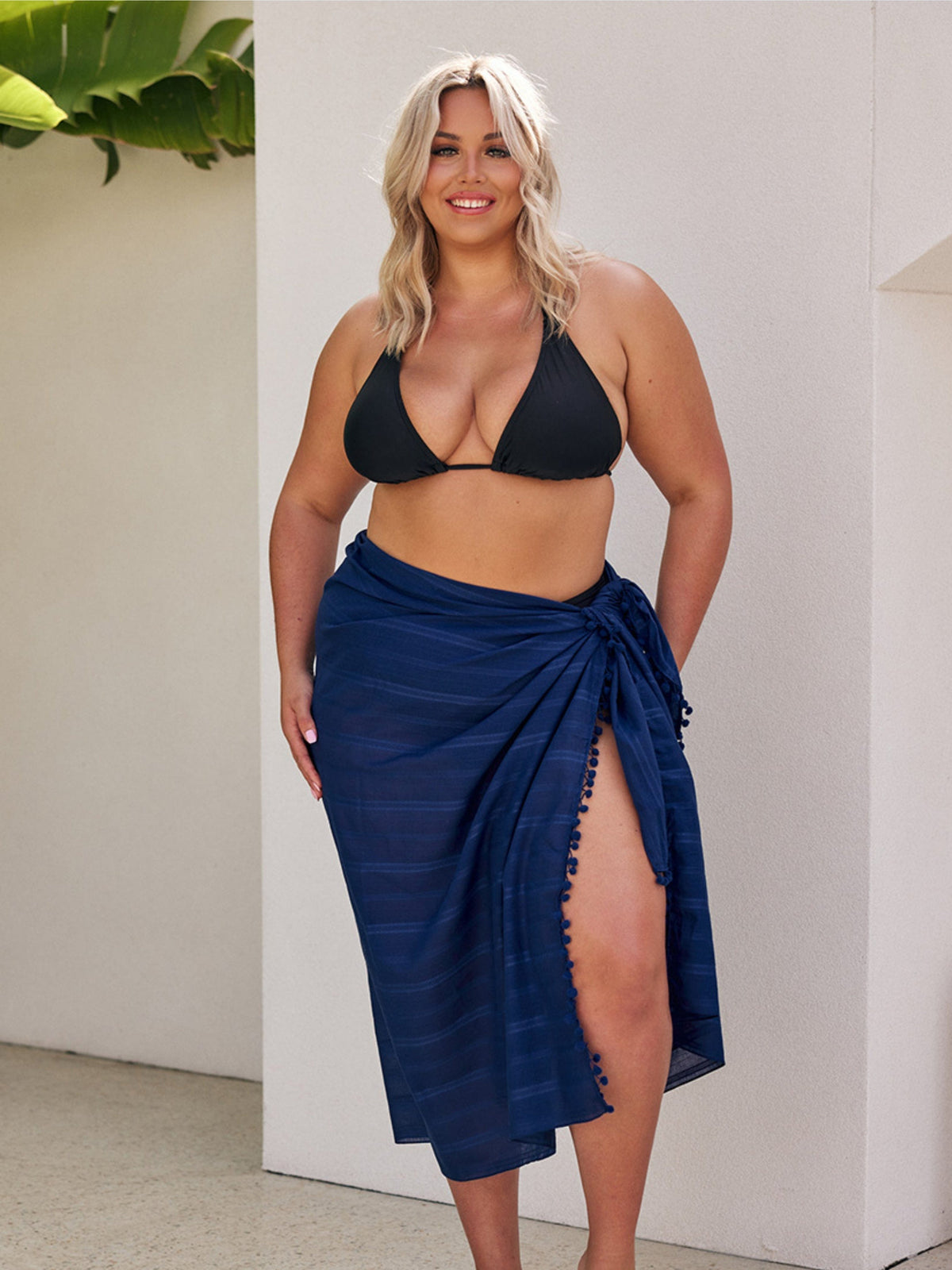 Cotton Sarong in Navy Blue