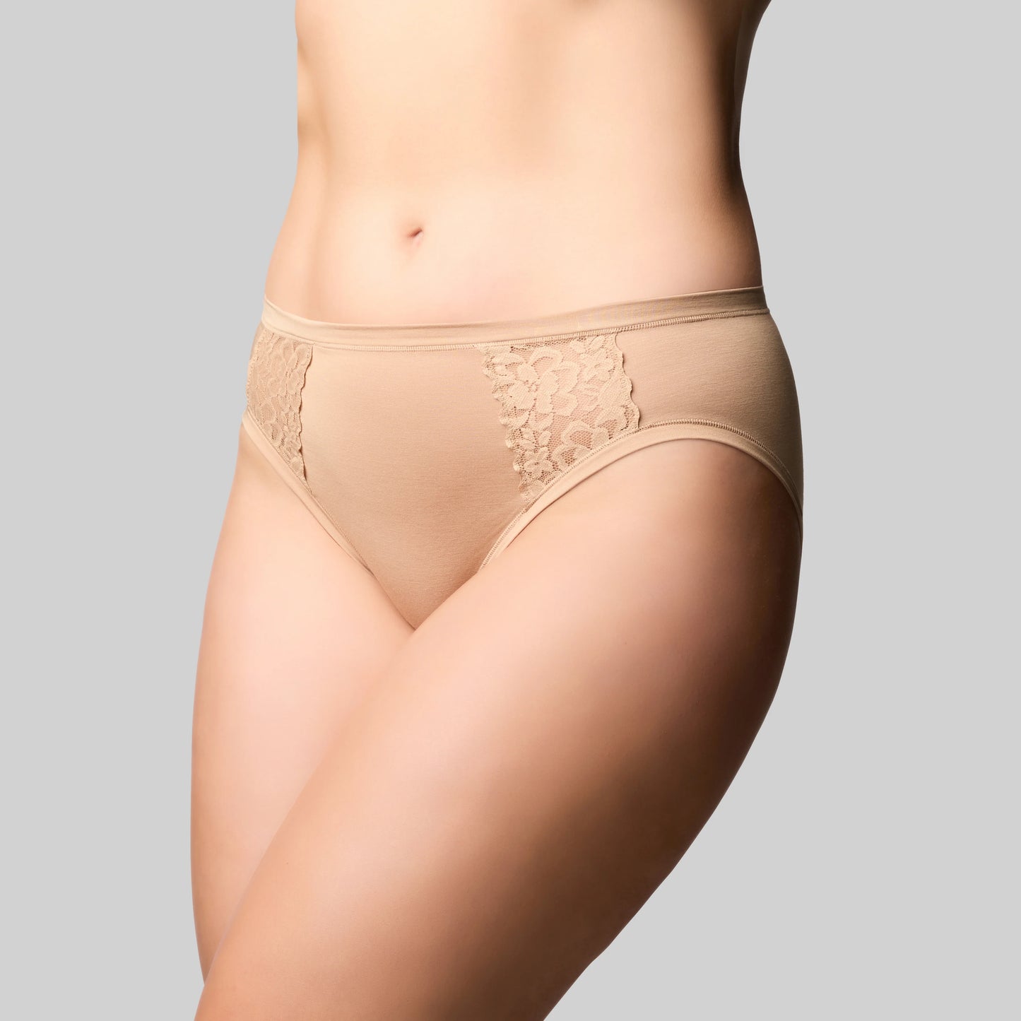 The Bamboo & Lace Hi Cut Brief