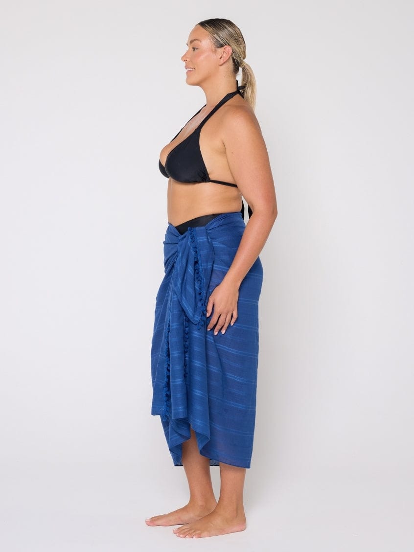Cotton Sarong in Navy Blue