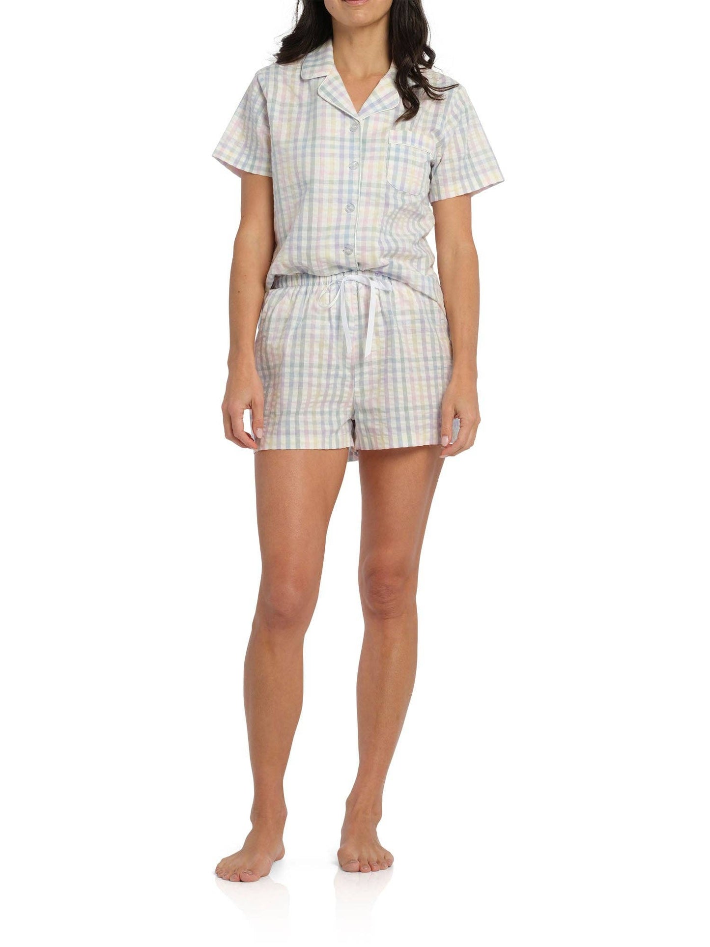 Summer Picnic Shortie PJ Set - Pastel Gingham