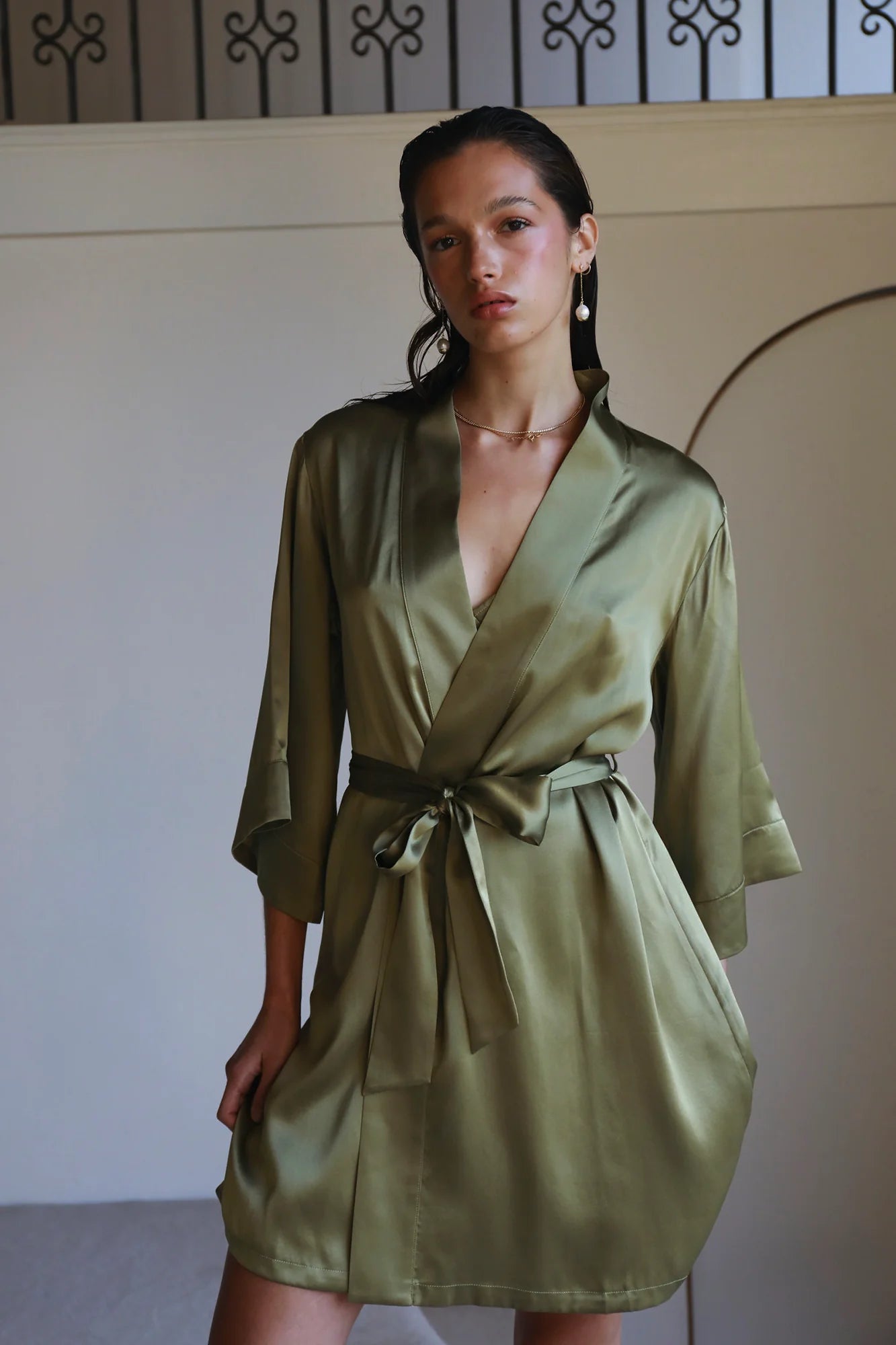 Day to Night Mini Robe - Khaki